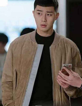 ITAEWON CLASS PARK SAE RO YI (PARK SEO-JOON) LEATHER BOMBER JACKET
