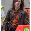 ROCKETMAN JAMIE BELL (BERNIE TAUPIN) BROWN LEATHER JACKET