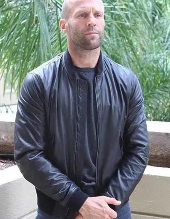 Jason Statham Black Bomber Leather Jacket