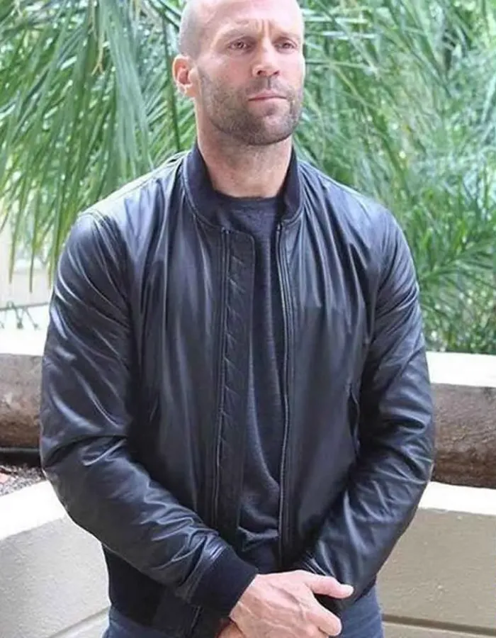 Jason Statham Black Bomber Leather Jacket Jason Statham Black Bomber Leather Jacket