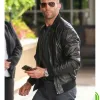Jason Statham Black Bomber Leather Jacket Jason Statham Black Bomber Leather Jacket