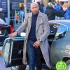 SHAFT SAMUEL L. JACKSON (JOHN SHAFT) GREY SUEDE LEATHER DUSTER COAT