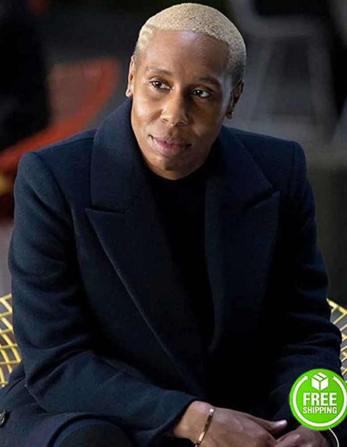 WESTWORLD SEASON 3 LENA WAITHE (ASH) DARK BLUE WOOL COAT WESTWORLD SEASON 3 LENA WAITHE (ASH) DARK BLUE WOOL COAT
