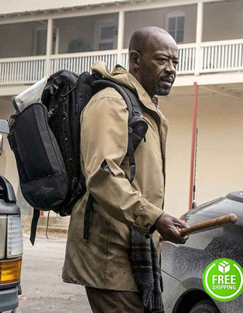 FEAR THE WALKING DEAD SEASON 4 LENNIE JAMES (MORGAN JONES) BROWN COTTON HOODED COAT