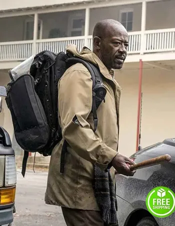 FEAR THE WALKING DEAD SEASON 4 LENNIE JAMES (MORGAN JONES) BROWN COTTON HOODED COAT