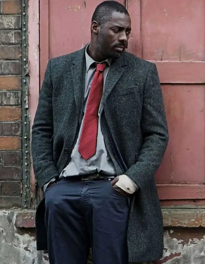 LUTHER IDRIS ELBA GREY COAT