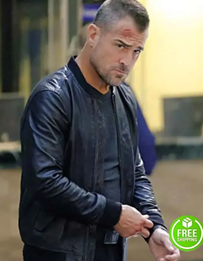 MACGYVER GEORGE EADS (JACK DALTON) BLACK BOMBER LEATHER JACKET