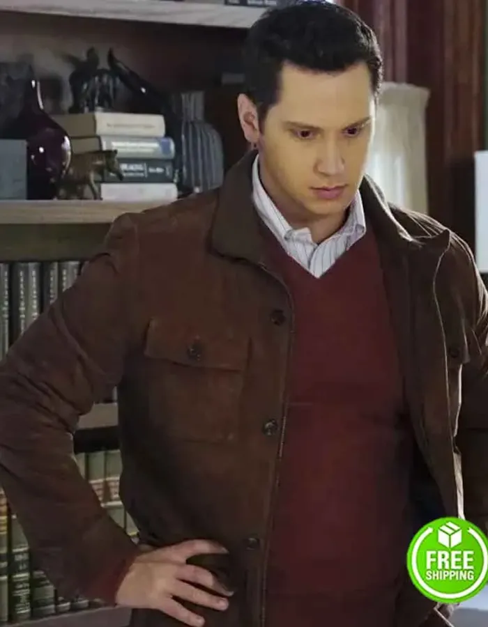 HOW TO GET AWAY WITH MURDER MATT MCGORRY (ASHER MILLSTONE) BROWN SUEDE LEATHER JACKET HOW TO GET AWAY WITH MURDER MATT MCGORRY (ASHER MILLSTONE) BROWN SUEDE LEATHER JACKET