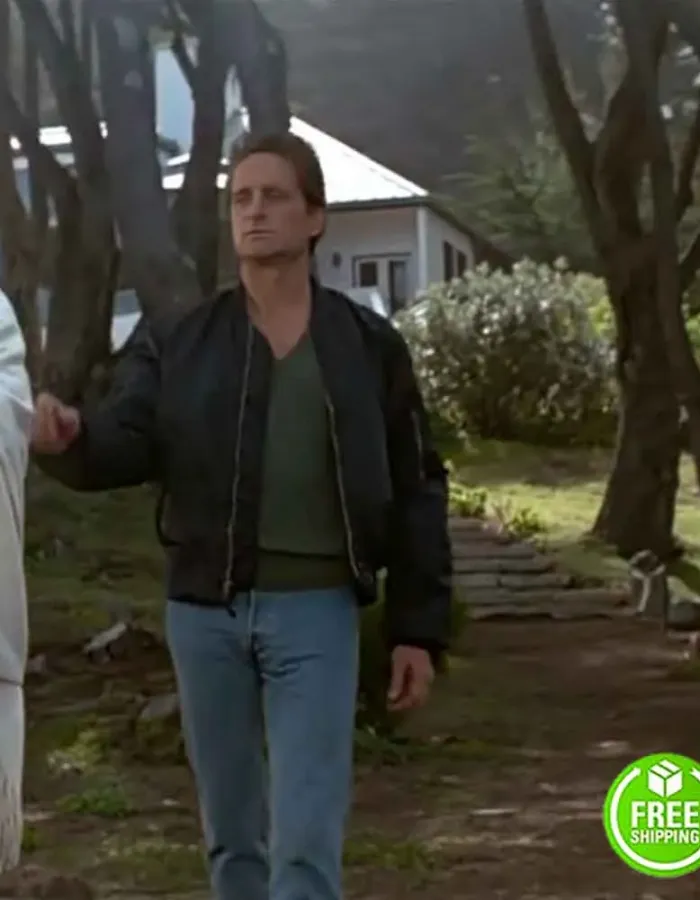 BASIC INSTINCT MICHAEL DOUGLAS (DETECTIVE NICK CURRAN) BLACK BOMBER JACKET BASIC INSTINCT MICHAEL DOUGLAS (DETECTIVE NICK CURRAN) BLACK BOMBER JACKET