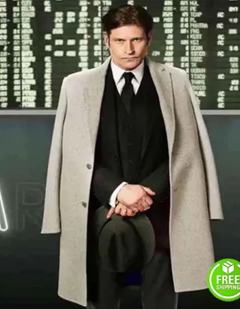 AMERICAN GODS SEASON 2 CRISPIN GLOVER (MR. WORLD) GREY WOOL TRENCH COAT