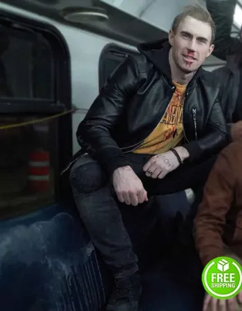 NOBODY ALEKSANDR PAL (TEDDY KUZNETSOV) BLACK LEATHER JACKET