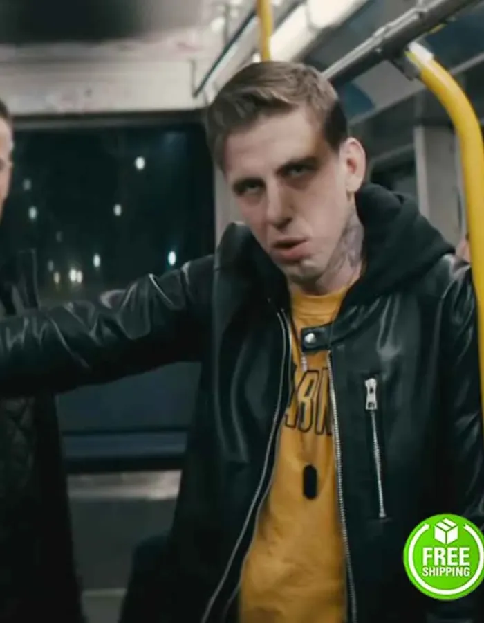 NOBODY ALEKSANDR PAL (TEDDY KUZNETSOV) BLACK LEATHER JACKET