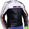BLACK AND WHITE MOTORCYCLE LEATHER JACKET
