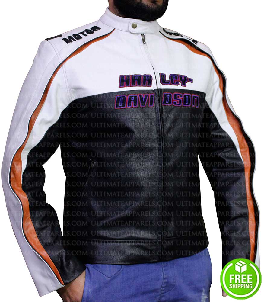 Buy Black And White Motorcycle Jacket 