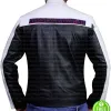 BLACK AND WHITE MOTORCYCLE LEATHER JACKET