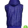 JUSTIN BIEBER STUDDED BLUE VEST WITH HOODIE