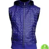 JUSTIN BIEBER STUDDED BLUE VEST WITH HOODIE