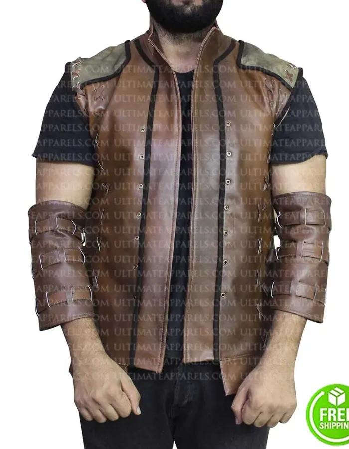 LEGEND OF THE SEEKER CRAIG HORNER (RICHARD CYPHER) BROWN LEATHER VEST LEGEND OF THE SEEKER CRAIG HORNER (RICHARD CYPHER) BROWN LEATHER VEST