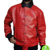 NICK JONAS RED BOMBER LEATHER JACKET NICK JONAS RED BOMBER LEATHER JACKET