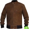 MEN'S SLIM FIT BROWN BOMBER JACKET