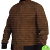 MEN'S SLIM FIT BROWN BOMBER JACKET