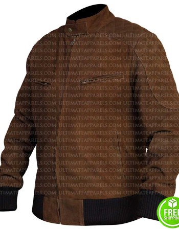 MEN'S SLIM FIT BROWN BOMBER JACKET
