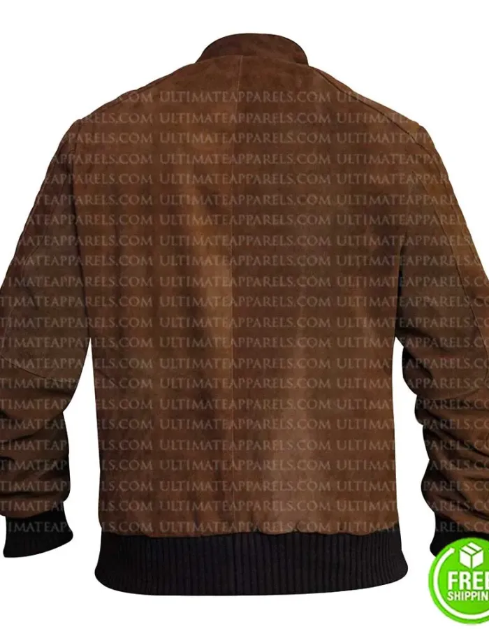 MEN'S SLIM FIT BROWN BOMBER JACKET