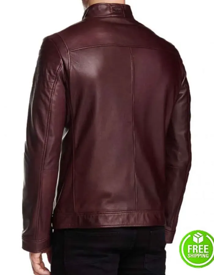 ARROW STEPHEN AMELL (OLIVER QUEEN) MAROON AVIATOR CAFE RACER JACKET