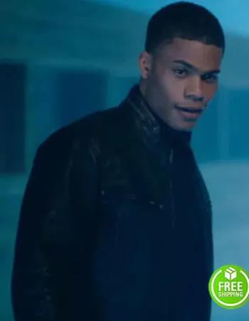 RIVERDALE JORDAN CALLOWAY (CHUCK CLAYTON) BLACK CAFÉ RACER LEATHER JACKET RIVERDALE JORDAN CALLOWAY (CHUCK CLAYTON) BLACK CAFÉ RACER LEATHER JACKET