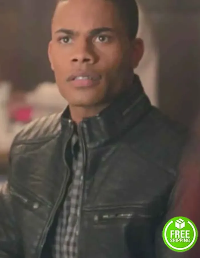 RIVERDALE JORDAN CALLOWAY (CHUCK CLAYTON) BLACK CAFÉ RACER LEATHER JACKET RIVERDALE JORDAN CALLOWAY (CHUCK CLAYTON) BLACK CAFÉ RACER LEATHER JACKET
