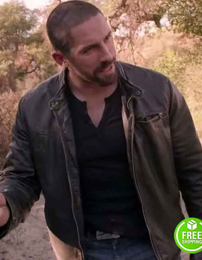 CLOSE RANGE SCOTT ADKINS (COLTON MACREADY) BROWN LEATHER JACKET