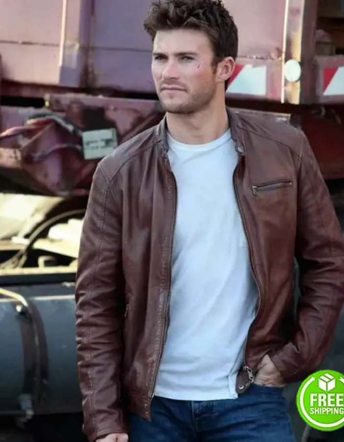 THE FATE OF THE FURIOUS SCOTT EASTWOOD (LITTLE NOBODY) BROWN LEATHER JACKET THE FATE OF THE FURIOUS SCOTT EASTWOOD (LITTLE NOBODY) BROWN LEATHER JACKET