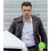 THE DEVIL ALL THE TIME SEBASTIAN STAN (DEPUTY LEE BODECKER) BROWN LEATHER JACKET
