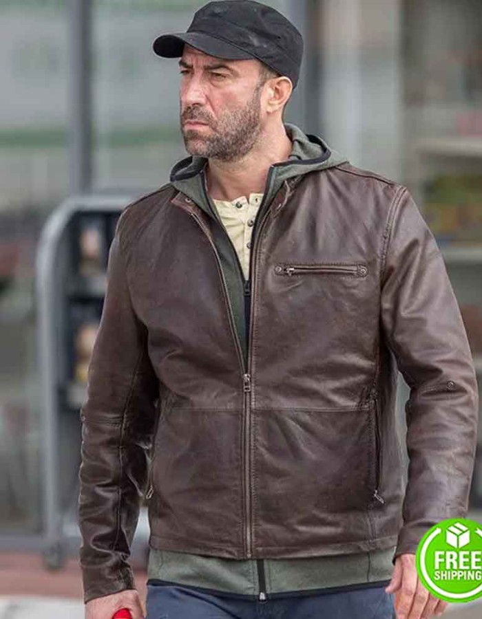 UMBRE SEASON 3 SERBAN PAVLU (RELU) BROWN LEATHER JACKET