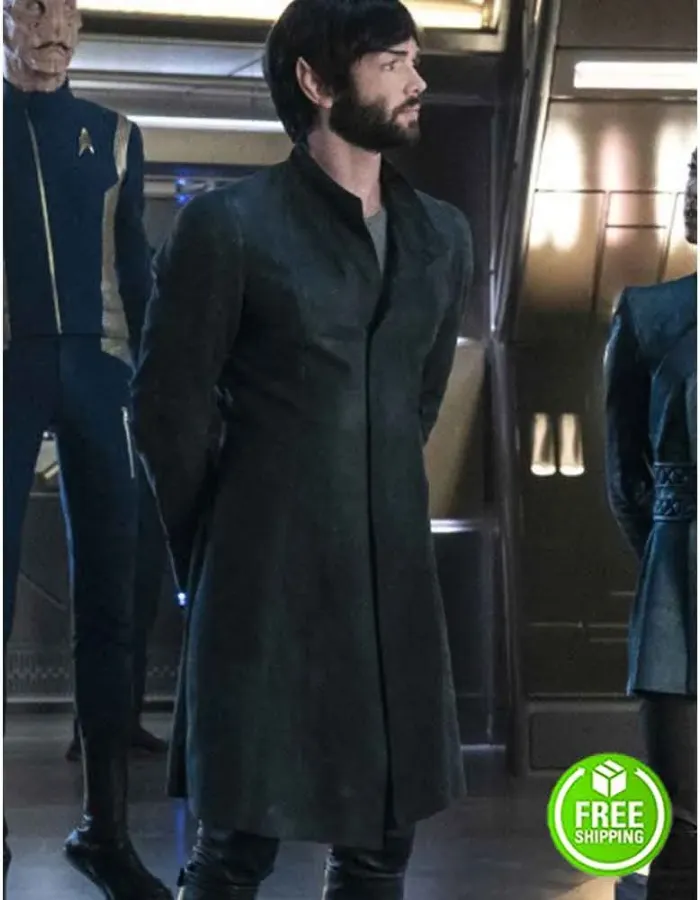 STAR TREK DISCOVERY ETHAN PECK (SPOCK) BLACK COAT STAR TREK DISCOVERY ETHAN PECK (SPOCK) BLACK COAT