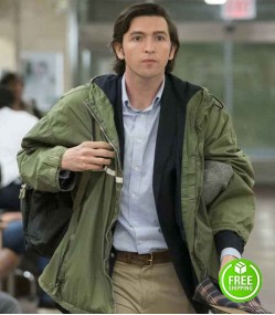 SUCCESSION SEASON 3 NICHOLAS BRAUN (GREG HIRSCH) GREEN COTTON HOODED JACKET 