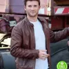 THE FATE OF THE FURIOUS SCOTT EASTWOOD (LITTLE NOBODY) BROWN LEATHER JACKET THE FATE OF THE FURIOUS SCOTT EASTWOOD (LITTLE NOBODY) BROWN LEATHER JACKET
