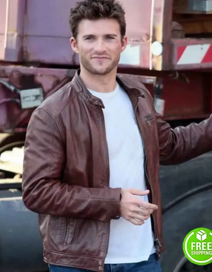THE FATE OF THE FURIOUS SCOTT EASTWOOD (LITTLE NOBODY) BROWN LEATHER JACKET THE FATE OF THE FURIOUS SCOTT EASTWOOD (LITTLE NOBODY) BROWN LEATHER JACKET