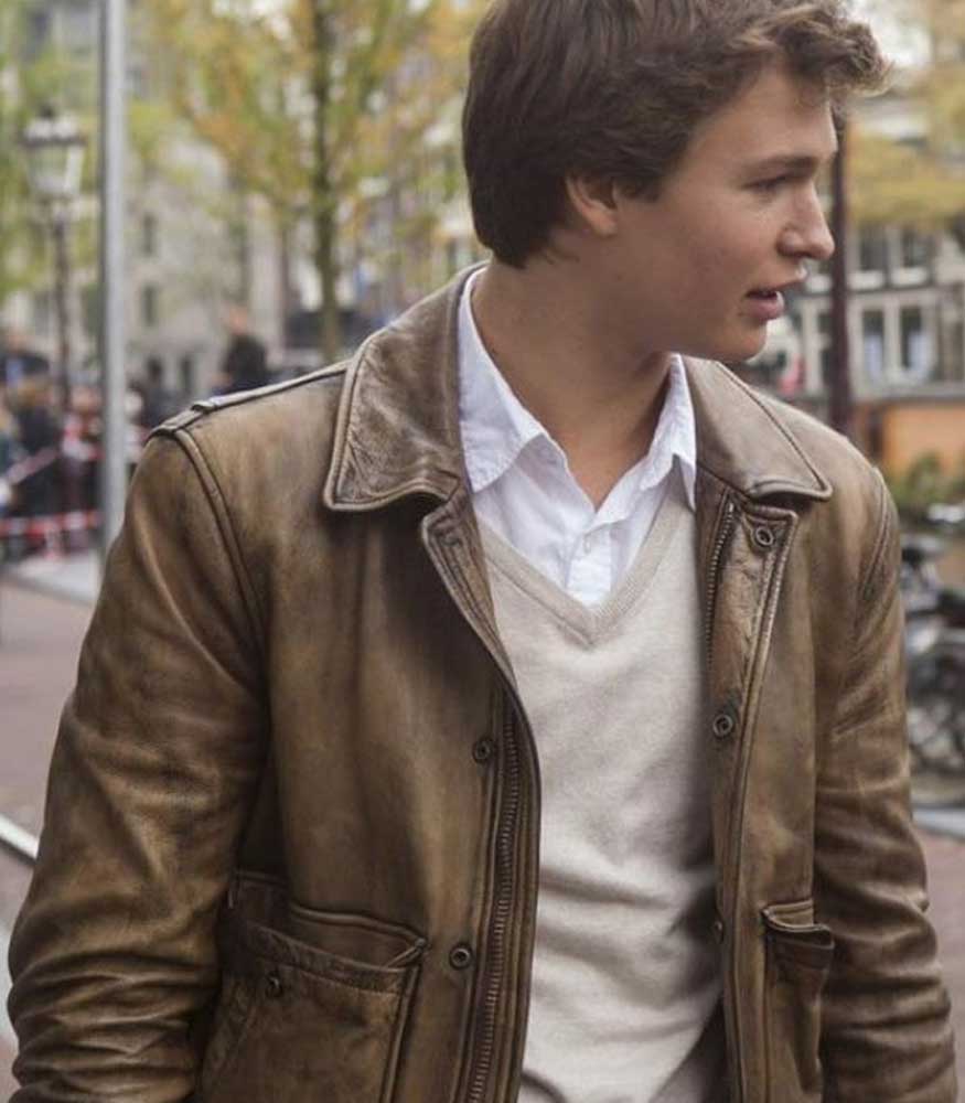 THE FAULT IN OUR STARS ANSEL ELGORT LEATHER JACKET