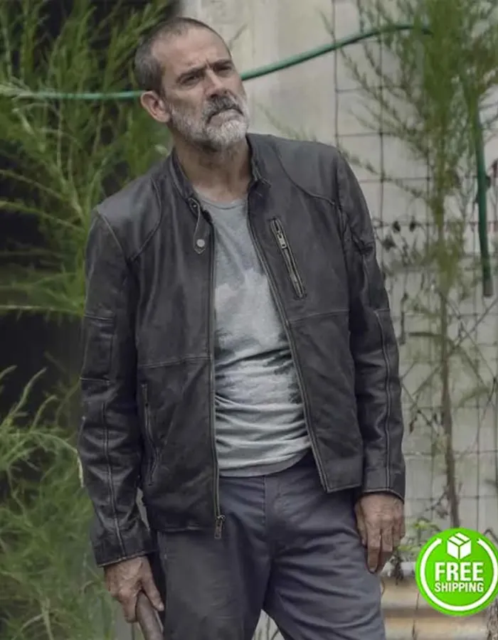 THE WALKING DEAD SEASON 9 JEFFREY DEAN MORGAN (NEGAN) BLACK LEATHER JACKET