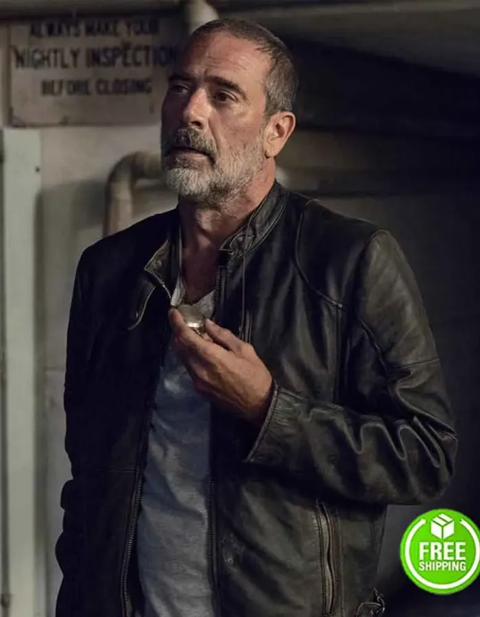 THE WALKING DEAD SEASON 9 JEFFREY DEAN MORGAN (NEGAN) BLACK LEATHER JACKET