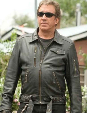 WILD HOGS TIM ALLEN (DOUG MADSEN) BLACK BIKER LEATHER JACKET