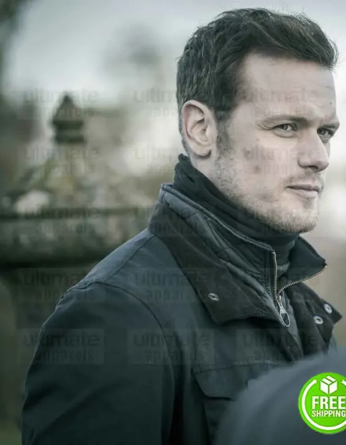 SAS: RED NOTICE SAM HEUGHAN (TOM BUCKINGHAM) BLACK COTTON JACKET SAS: RED NOTICE SAM HEUGHAN (TOM BUCKINGHAM) BLACK COTTON JACKET