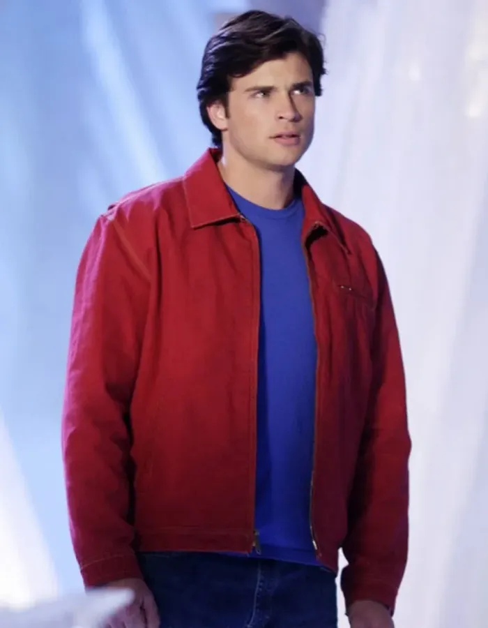 Smallville Superman Tom Welling Clark Kent Red Cotton Jacket Smallville Superman Tom Welling Clark Kent Red Cotton Jacket