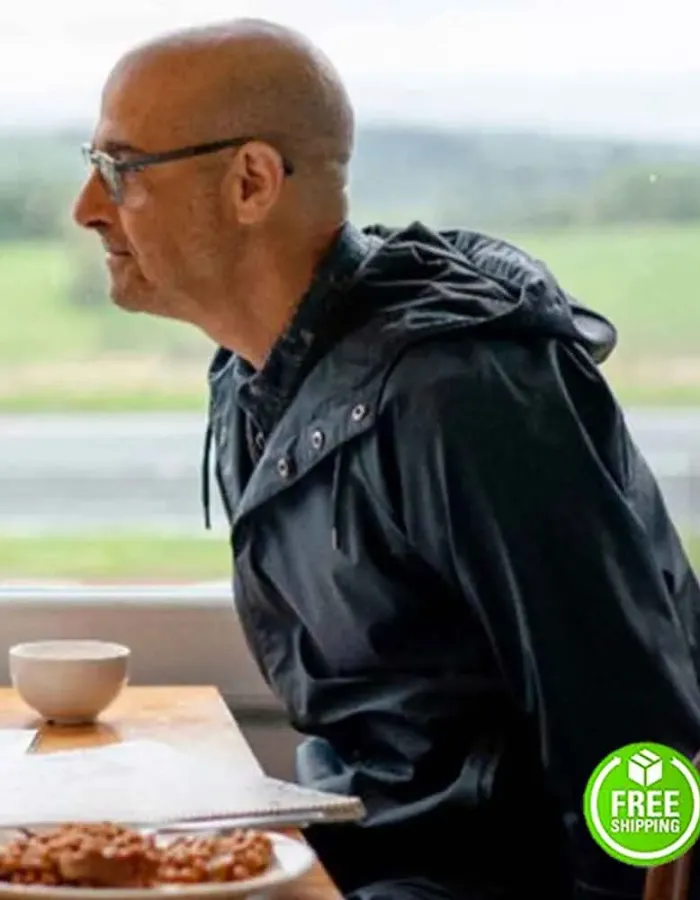 SUPERNOVA STANLEY TUCCI (TUSKER) BLACK COTTON HOODED JACKET SUPERNOVA STANLEY TUCCI (TUSKER) BLACK COTTON HOODED JACKET