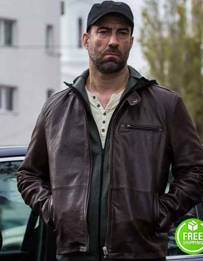 UMBRE SEASON 3 SERBAN PAVLU (RELU) BROWN LEATHER JACKET
