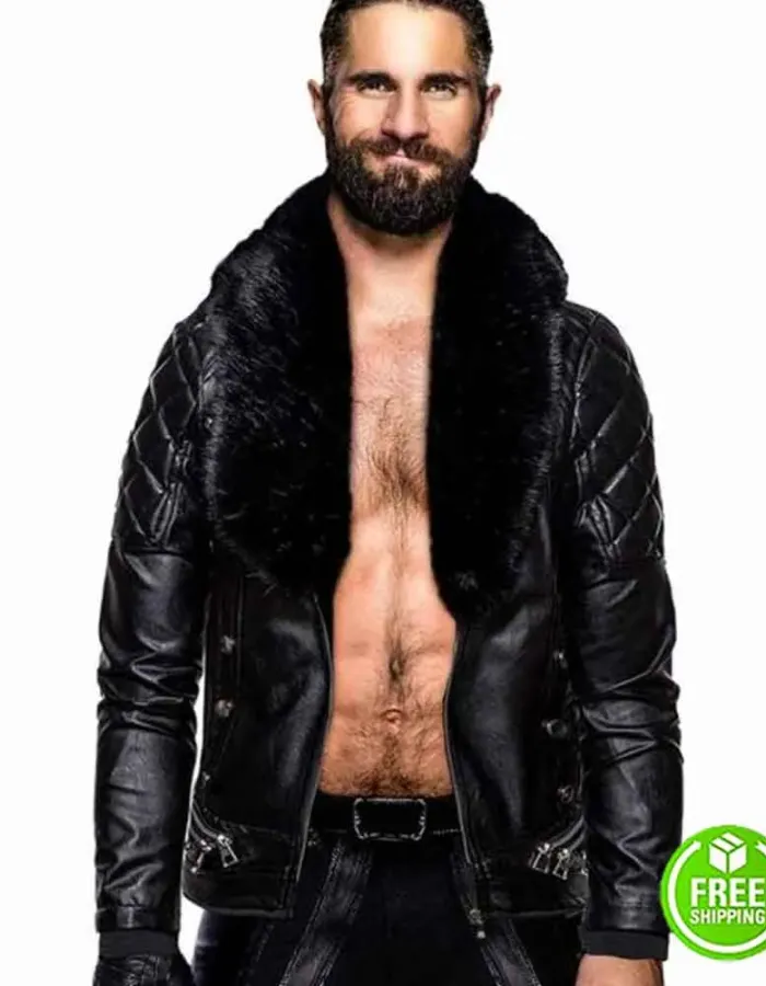 WWE SETH ROLLINS BLACK LEATHER JACKET WWE SETH ROLLINS BLACK LEATHER JACKET