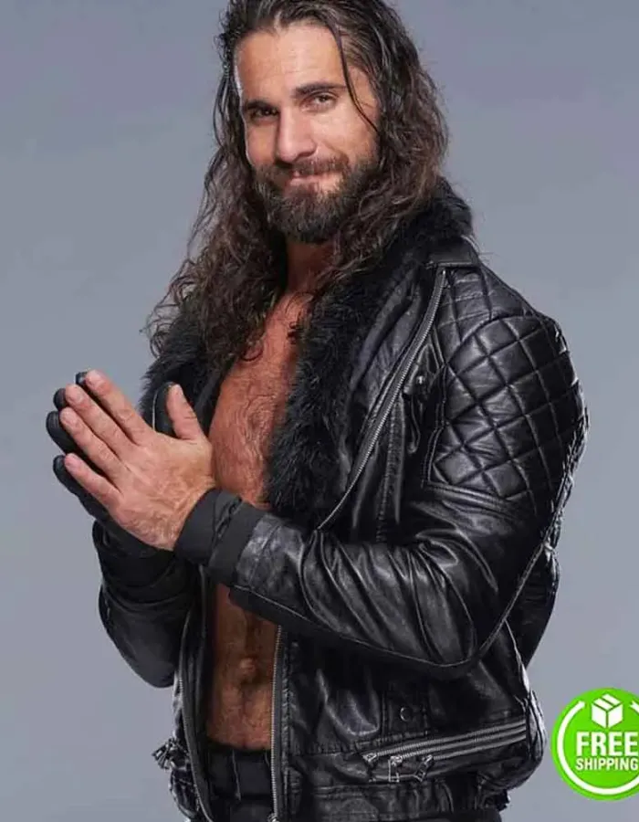 WWE SETH ROLLINS BLACK LEATHER JACKET WWE SETH ROLLINS BLACK LEATHER JACKET