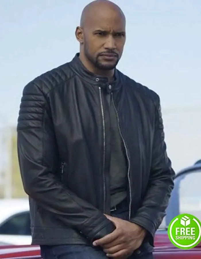 AGENTS OF SHIELD HENRY SIMMONS (ALPHONSO MACKENZIE) BLACK LEATHER JACKET AGENTS OF SHIELD HENRY SIMMONS (ALPHONSO MACKENZIE) BLACK LEATHER JACKET