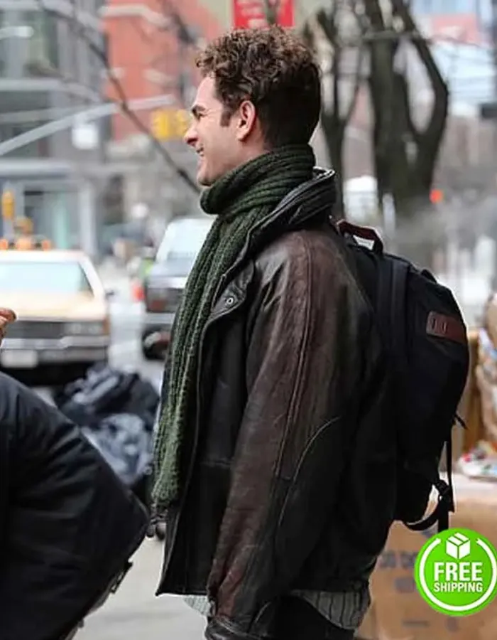 TICK TICK BOOM ANDREW GARFIELD (JON) BROWN LEATHER JACKET TICK TICK BOOM ANDREW GARFIELD (JON) BROWN LEATHER JACKET